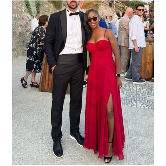 Lulus Cause for Commotion Red Pleated Bustier Maxi Dress Size XS - Picture 8 of 14